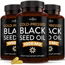 NEW AGE Black Seed Oil Softgel Capsules - Premium Cold-Pressed Nigella Sativa Saf Black Cumin Tohum Yağı - Non-GMO & Vegetarian 90 (Pazar 3 )