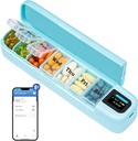 Daviky Smart Pill, Alarmla Organize Edecek, Bir Gün Pill Box 7 Gün Bir Zaman APP, Haftalık Seyahat Pill Case, Portatif Pill Tıplar, Tamamlar ve Vitaminler (Green)
