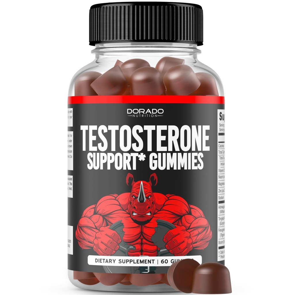 Erkekler için testosteron Gummies (60 Count) testosteron Supplement for Men - Premium Test ATM - Support Strength, Stamina, Drive & Performans - Üçüncü Parti Test Edildi, Non-GMO, Vegan Güvenli & ABD'de Yapıldı