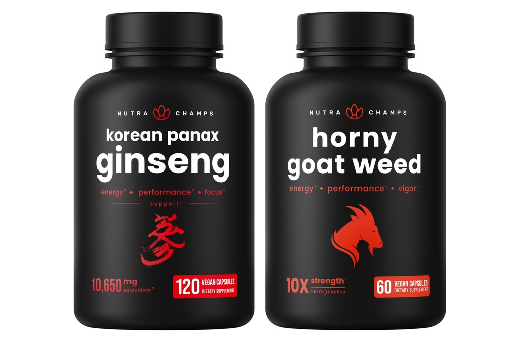 NutraChamps Κορεάτικο Ginseng και Horny Goat Weed Bundle