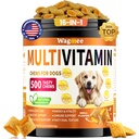 Dog Vitamins and Supplements, 16-in-1 Dog Multivitamin Soft Chews, Daily Nutrition Support for Energy, Heart, Skin & Coat, Digestion, with Taurine, Omega 3, Zinc & B Vitamins, 500 Ct for All Breeds