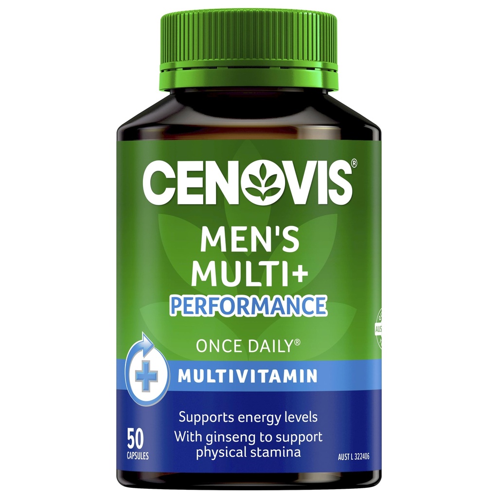 Cenovis Men's Multi + Performance - Once-Daily Multivitamin - 50 Capsules