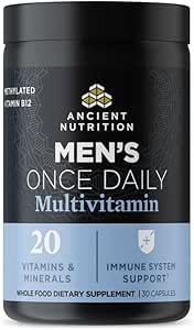 Erkekler için Eski Beslenme Multivitamin, Antik Multi Men's Once Daily Vitamin Supplement 30 Ct, Vitamin A, B ve Vitamin K2, Fenugreek Tohum, Destekler Immune System, Paleo ve Keto Friendly