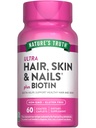 Nature's Truth Hair Skin and Nails | 60 Caplets | Plus 5,000 mcg Biotin | Non-GMO & Gluten Free Supplement