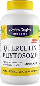 Healthy Origins Quercetin Phytosome 500 mg - συμπληρώματα κουερσετίνης για την υποστήριξη του ανοσοποιητικού και αναπνευστική υποστήριξη - Vegan, μη Γλουτένη & συμπλήρωμα κουερσετίνης - 120 κάψουλες Veggie