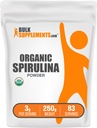 BulkSupplements.com Βιολογική σκόνη Spirulina - Superfood, Πράσινη σκόνη Spirulina, συμπλήρωμα βοτάνων - Vegan-Friendly, 3g ανά υπηρεσία, 250g (8,8 oz) (πακέτο του 1)