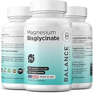 Magnezyum Bisglycinate 200 mg - Yüksek Abhidrasyon Chelated Supplement - Stomach, Gluten-Free, Supports Sleep, Muscle Cramps & Pozitif Mood - 120 Capsules (Pack of 1)