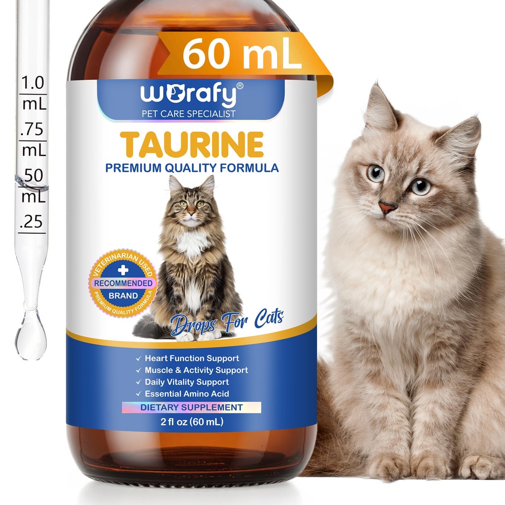 Taurine Drops for Cats–Cat Taurine Supplement,Supports for Heart, Vision & Immune Support–Cat Taurine Formula for Daily Wellness-Homemade & Raw Diet Support