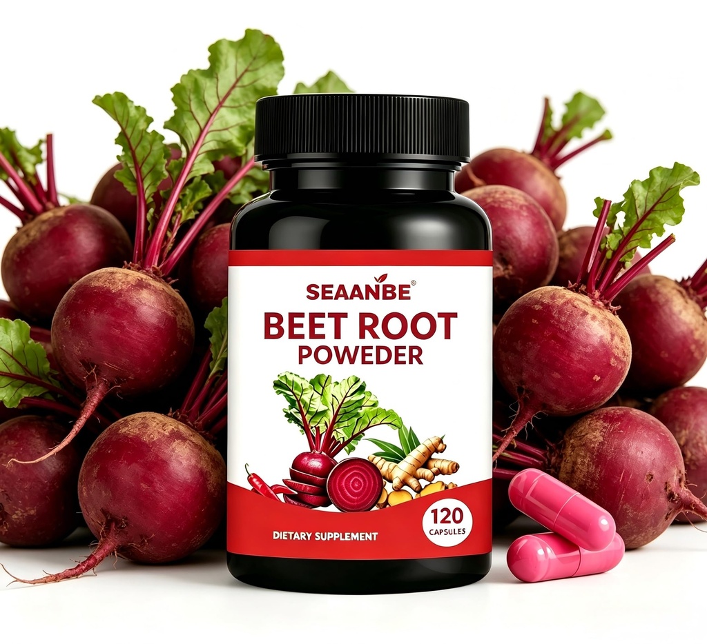 Beet Root Powder Dietary Supplement Capsules, 2000mg per Serving, 120 Capsules