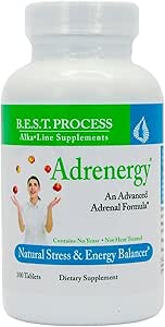 Adrenergy Best Process Alkaline — Natural Adrenal Support with Adrenal Gland Extract, Adaptogens, Vitamins & Minerals
