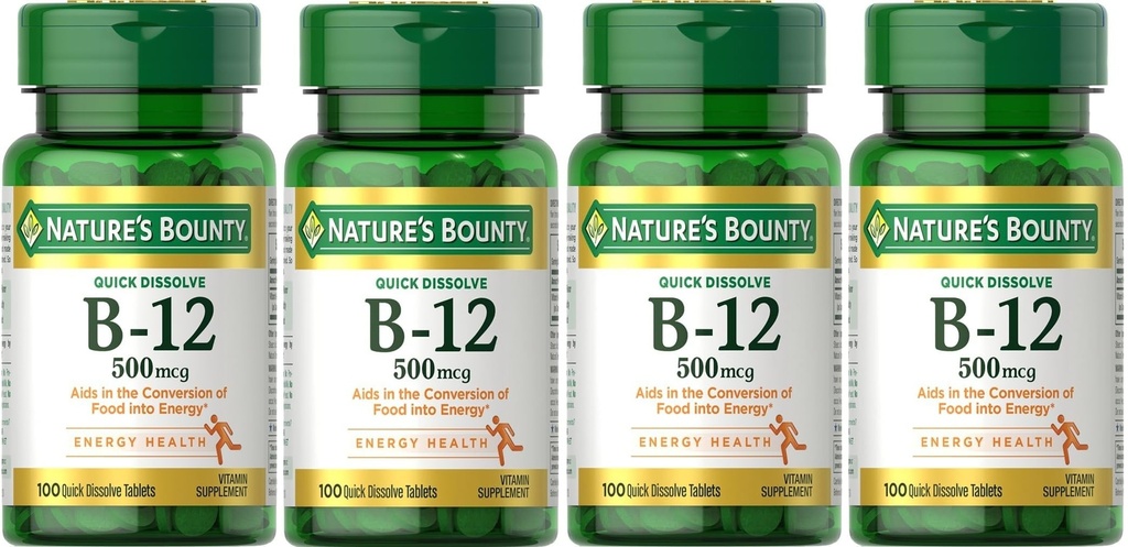 Nature's Bounty Vitamin B-12 500 mcg, 100 ea (Görüngenin Paketi)