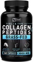 Collagen Peptides Capsules 360 Count - Grass Fed Bovine Hydrolyzed Collagen Pills - Hair, Skin & Nails, Joint Support - Collagen Supplements for Women & Men