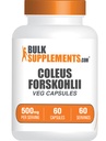BulkSupplements.com Coleus Forskohlii Extract Capsules - Forskolin Supplement, Forskolin Capsules - Herbal Supplement, Gluten Free, 1 Capsule per Service, 60 Capsules (Pack of 1)