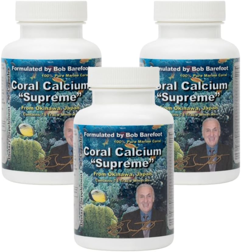 BEST Coral Calcium Supreme I BOB 100% Καθαρό Θαλάσσιο Κοράλι, 74 Ιχνηλάτηση Ορυκτών, 1000 mg I 90 Κάψουλες, Συσκευασία των 3