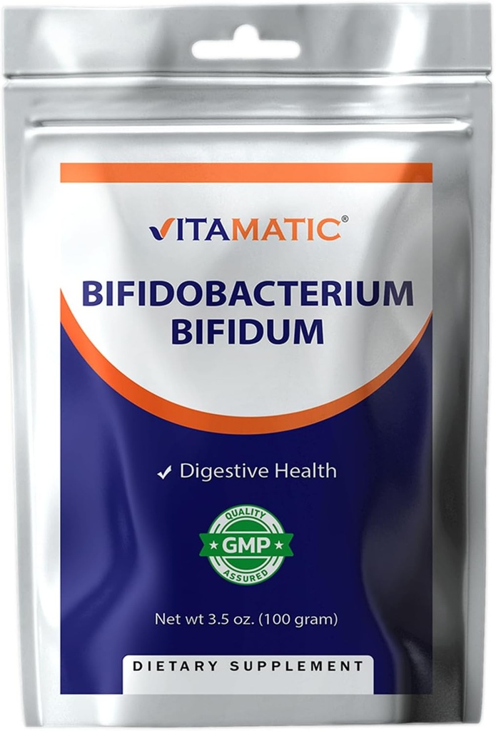 Vitamatic Bifidobacterium Bifidum Probiyotik Toz - Digestive Health Support - 100 Gram (3.5 OZ) - 100 Hizmet