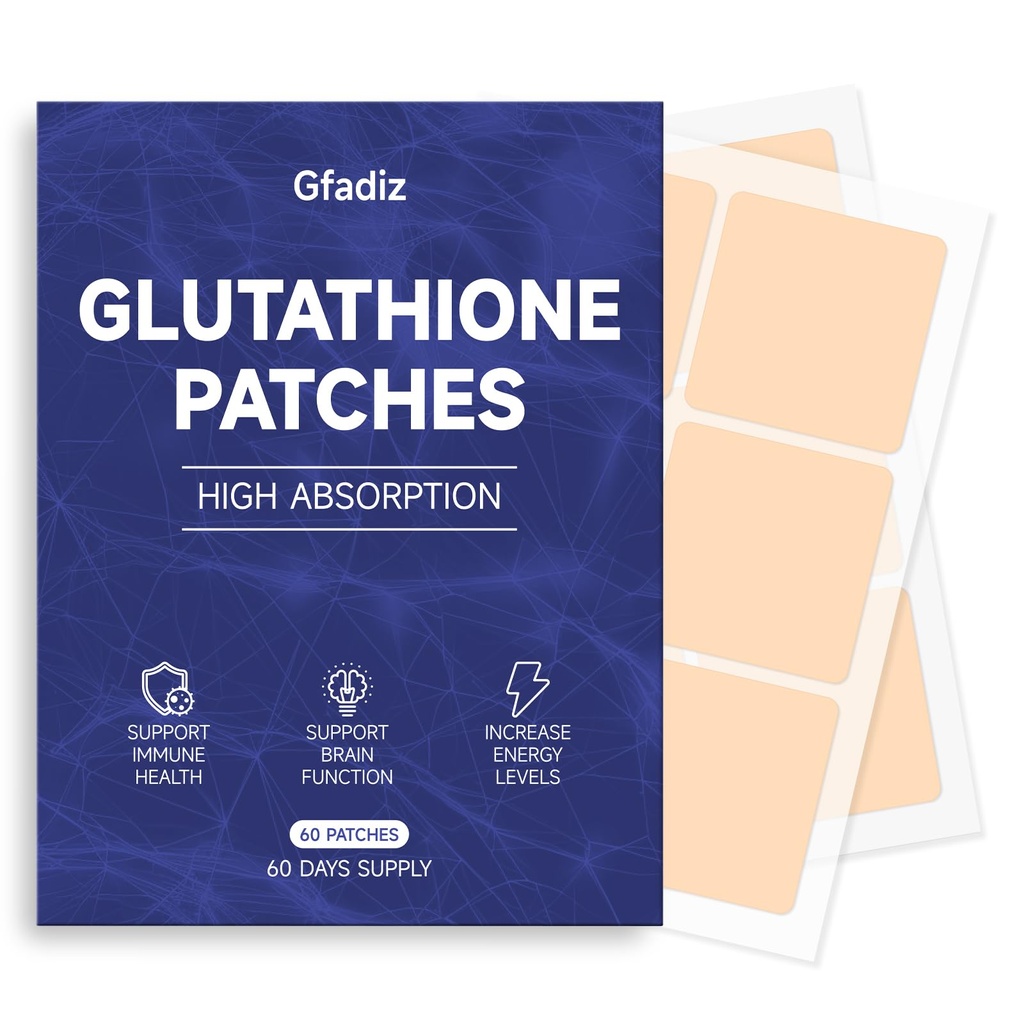 Glutathione Patches 60 Count - Advanced Antioxidant Topical Patch for Immune Support, Energy and Detox - Long-Lasting and Water-Resistant Skin Patches for Men and Women