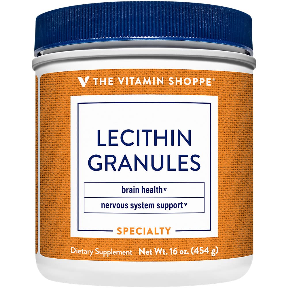 Dükkan Vitamini Lecithin Granules - Essential Fatty Asits Doğal Kombinasyonu Beyin & Nerve Fonksiyonları Desteklemek için, %100 Soy bazlı, Daily (16 Ounces Toz)