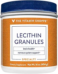 Dükkan Vitamini Lecithin Granules - Essential Fatty Asits Doğal Kombinasyonu Beyin & Nerve Fonksiyonları Desteklemek için, %100 Soy bazlı, Daily (16 Ounces Toz)