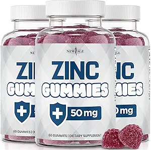 NEW AGE Zinc Gummies - 50mg High Immune Booster Zinc Supplement, Immune Defense, Ισχυρό Φυσικό Αντιοξειδωτικό, Μη-GMO 180 Count (Pack of 3)
