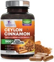 Organic Ceylon Cinnamon Capsules - Extra Strength Certified Organic Ceylon Cinnamon 1800mg Per Serving Supplement Pill - Energy & Heart Support Antioxidant for Women & Men, Bottled USA - 180 Capsules
