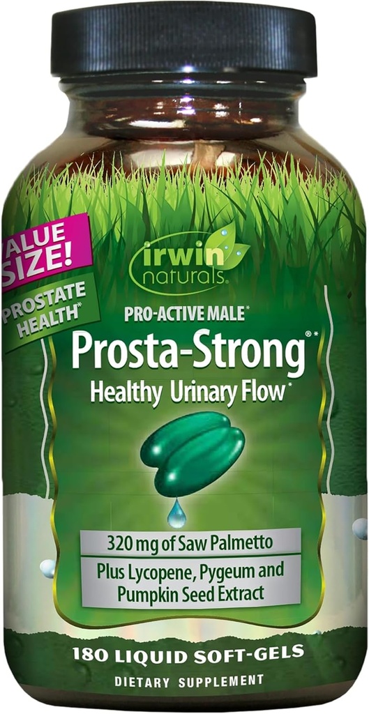 Irwin Naturals Prosta-Strong - 180 Softgels - Prostate Health Support with Saw Palmetto, Lycopene & Riley Tohum - Destekler Urinary Flow