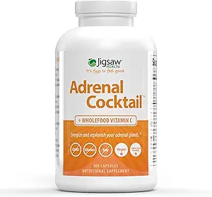 Jigsaw Health Adrenal Cocktail + Tümfood Vitamin C | Pyum Bikarbonat, Deniz Salt ve Acerola Cherry Extract | 360 Capsules | 60 Hizmetler