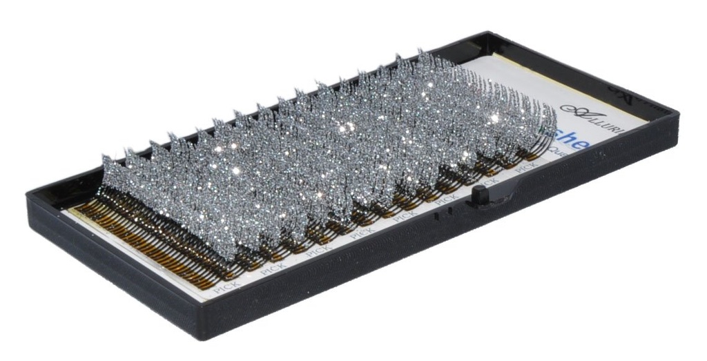 Alluring Rapid Silver Glitter Lashes C Curl .20 X 14mm for Eyelash Extensions