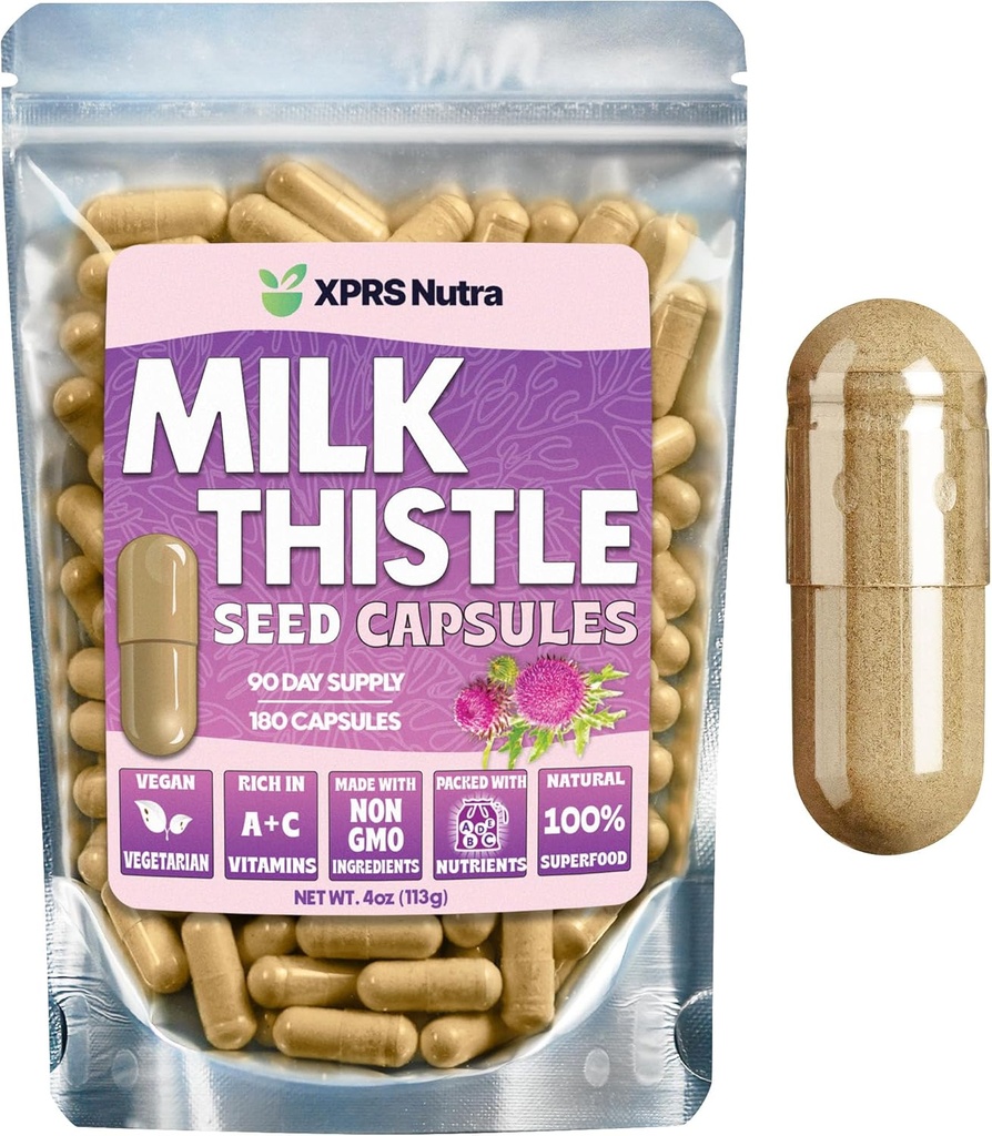 Süt Butle Tohum Capsules - 180 Kont (3 Ay Supply) Premium Milk Butle Supplement Rich in Silymarin to Support the Liver and Digestion - Pure, Non-GMO Cardo Mariano Milk Butle Pills