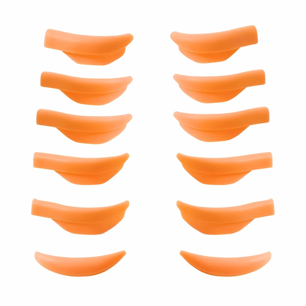 Lash Lift Pads, Eyelash Lift Pad, 5 Sizes Perm Rods, DIY Lash Lifting at Home, Softer Perming Curler Rollers Fit Eyes & Glue Balm Very Well Reusable Silicone Shields (Orange L Curl-Lift up Rapidly)