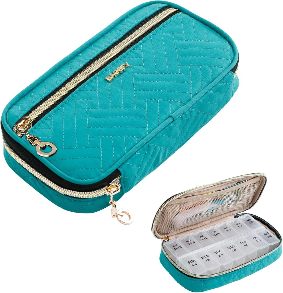 BAGSFY Pill Organizer Case 2 Times a Day- Weekly Medicine Organizer Travel Pill Box with Re estate 7 Day Medicine Case Konteyner for Fish Oil, Vitamin, Supplement, Supplement