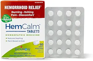 Boiron Hemcalm hemorrhoid Relief Tabletleri Itchy Yan Ağrısı, Swelling ve rahatsızlık, White, 60 Count