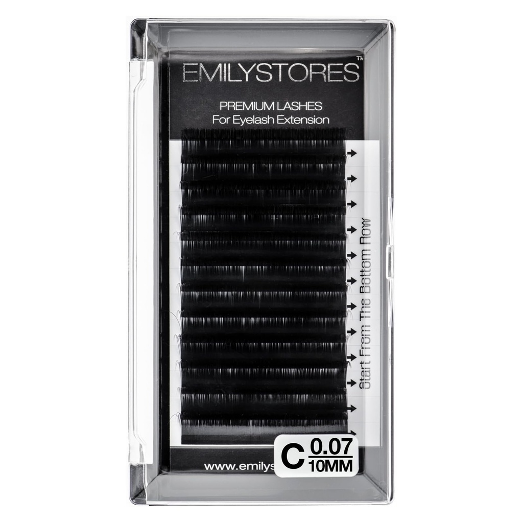 Eyelash Extensions 0.07mm Thickness C Curl Length 10mm Easy Fan Eye Lashes For Lash Extensions(0.07,C,10mm)