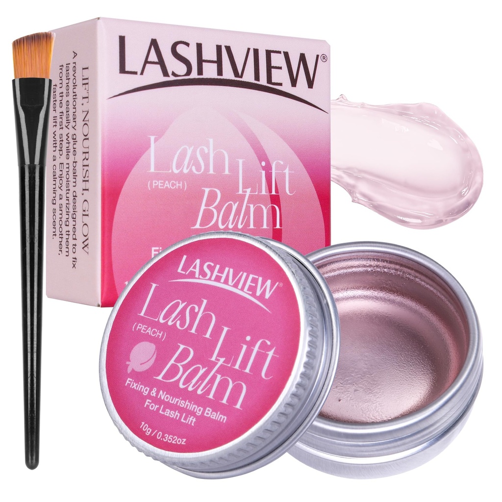 LASHVIEW Lash Lift Glue Balm, Faint Fragrance Lash Glue Wax for Perfect Eyelash Perm & Brow Lamination, Easy to Apply and Fast Setting & Water Soluble(Peach
