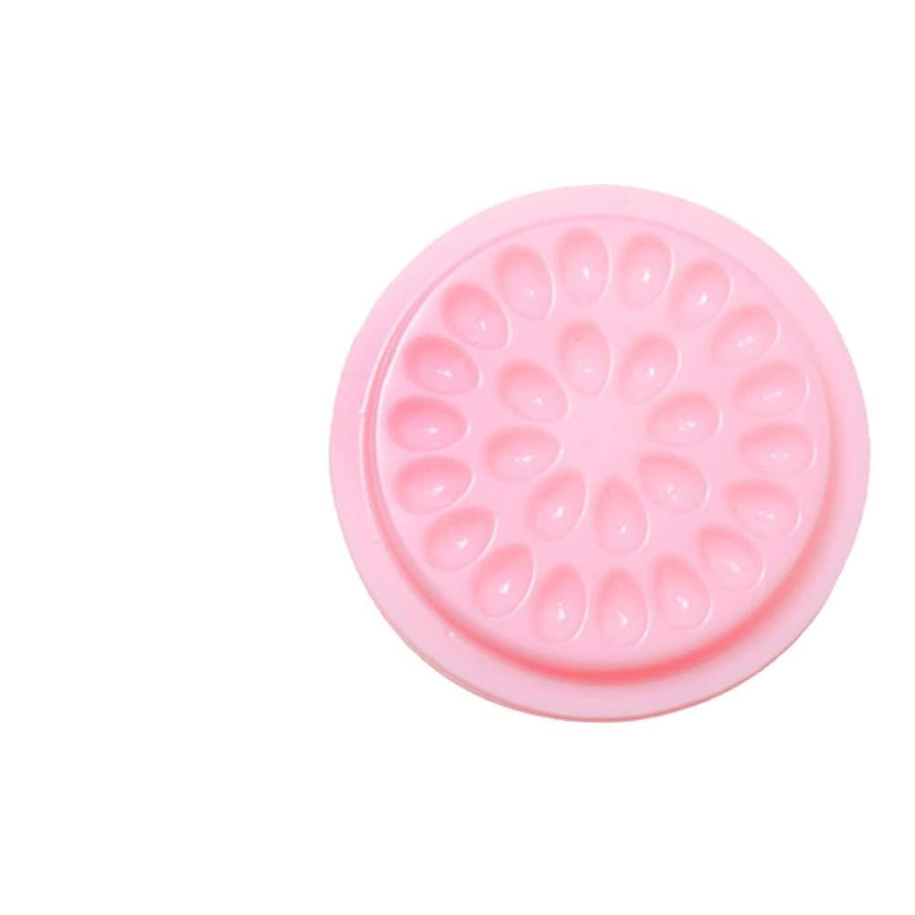 AKOAK 50 Pcs/set False Eyelash Grafting Glue Tray Gasket, Plastic Flower-shaped Eyelash Gasket, Used for Nail Art or Tattoo Ink (Pink)