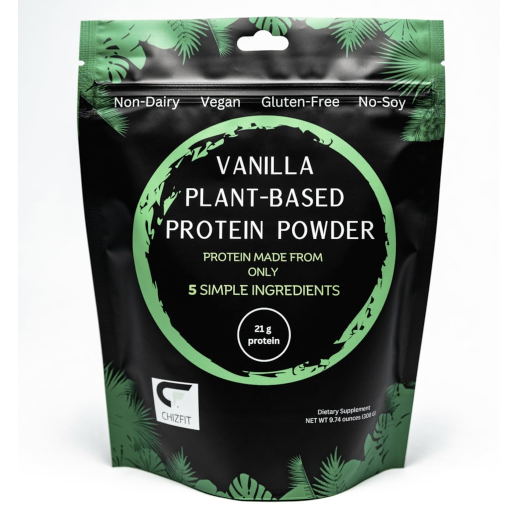 Plant-Based Protein Powder, 5 Simple Ingredients, Organic Vanilla, 21 Grams Protein per Serving, 9.74 Ounces