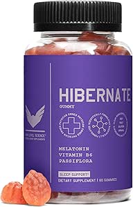 Yüksek Seviye Hibernate Sleep Gummies Adult, Passion Fruit Gummy with Melatonin, B6 & Passiflora, Ekstra Güçlü, Habit Form, Vegan, Gluten Free, 60 Count, Sleep Support Supplement