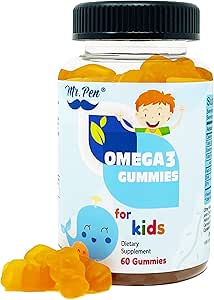 60 Gummies | 2 Aylık Malzemeler | Tasty Orange Flavor | 4+ Years | Omega-3 with EPA & DHA, Omega 3 for Kids, Omega 3 Gummies, Fish Oil Gummies, Omega-3 Fatty Acids Gummies, Omega-3