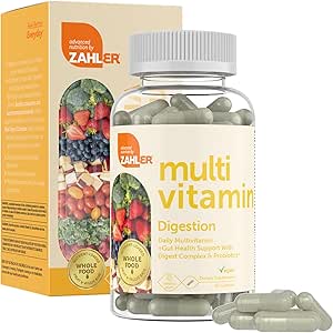 Zahler - Πολυβιταμίνη με προβιοτικά για την Digestive Health (60 κάψουλες) Kosher Multi Vitamins for Gut Health, Healthy Regularity Support for Men and Women - Probiotic Digestion Hills for Adults