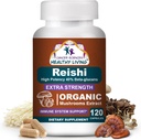 CANCER SCIENCES Reishi Wellness Mushroom Supplement Capsules, USDA sertifikalı Organik Mushrooms Extract, Ekstra Güçlü 1.500 mg, Yüksek Potency% 40 Beta-Glucans, Immune Support, Anti-aging, 120 Capsules