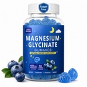Magnesium Gummies for Kids and Adults, Sugar-Free 400mg Magnesium Glycinate Gummies, Chewable Magnesium Supplement for Relaxation and Muscle Function Support, Blueberry Flavor, 60 Count