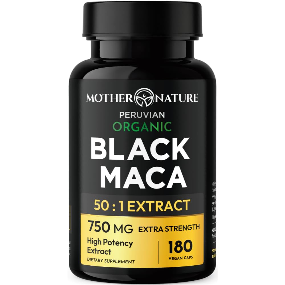 Black Maca Root 50:1 Extract 37.500mg – 180 κάψουλες Βιολογικό Περουβιανό Maca Peruana συμπλήρωμα για τους άνδρες 