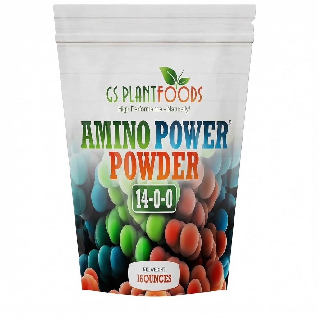Amino Power Powder Nitrogen Fertilizer - Plant Based High Nitrogen Fertilizer for Plants - All Natural Nitrogen Source and chelating Agent - Suitable for Turf, Vegetables, Fruits & Berries