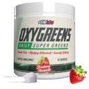 EHP Labs OxyGreens Super Greens Powder with Spirulina & Chlorella, Prebiotic Fiber, Probiotics & Digestive Enzymes – Antioxidant Green Superfood Supplement - 15 Serves (Strawb. Margarita)