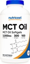 Nutricost MCT Oil Softgels 1000 mg, 300 SFG (3.000 mg Serv) - büyük, Ketoz ve Ketgen Diyetleri için