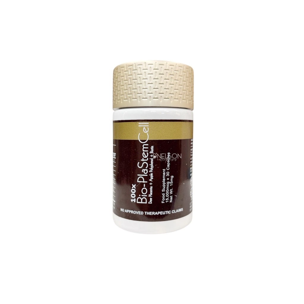100x Bio-PlaStemCell - Deer Placenta + Apple Polyphenol + Biotin Food Supplement - 15,000mcg x 30 Capsules - RBS by Kim Dela Cerna