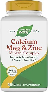 Nature's Wayuba Magnezyum & çinko Mineral Kompleksi, Bone Health & Muscle Function*, Immune Support*, 250 Capsules (Packating May Vary)