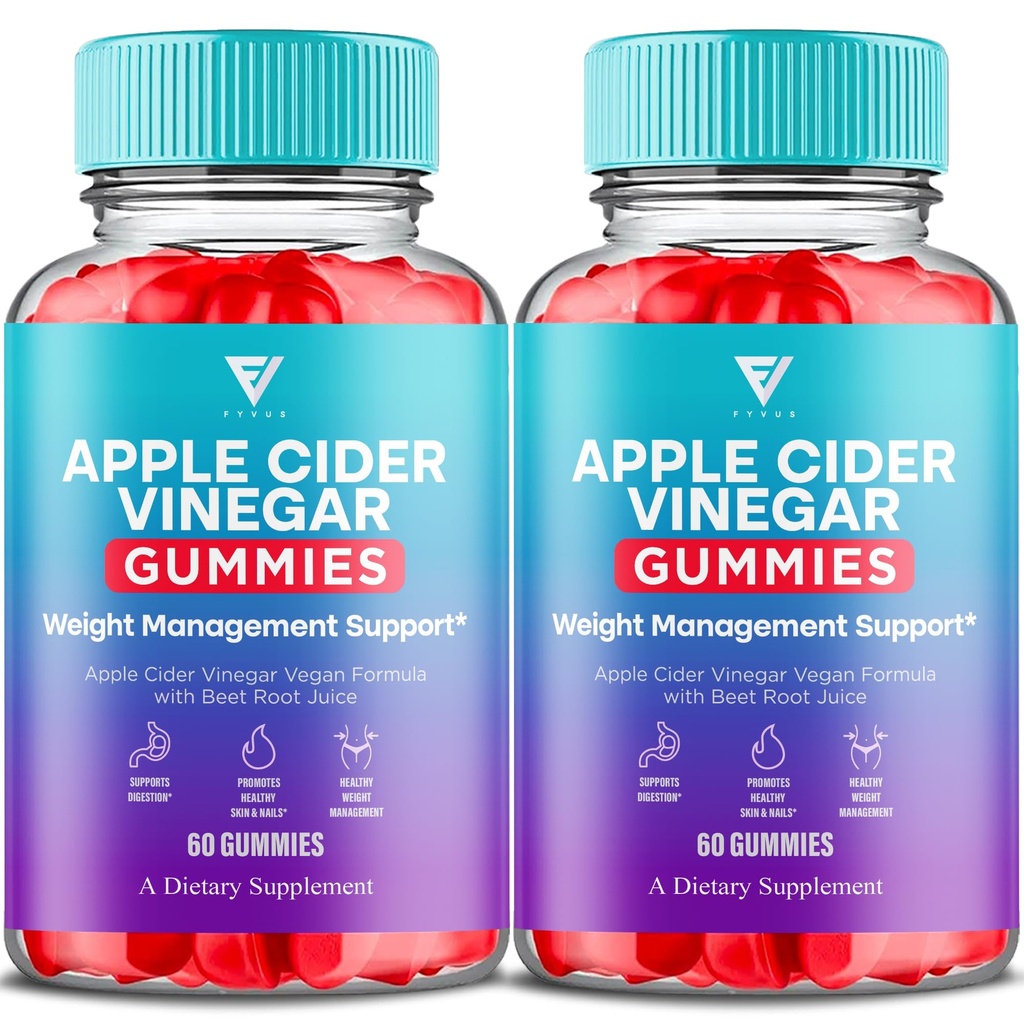 Apple Cider Vinegar Gummies Supplement – Daily Digestive Health & Gut Wellness Support for Women & Men – Vegan ACV Gummies with Apple Cider Vinegar – Non-GMO (2 Pack - 120 Gummies)