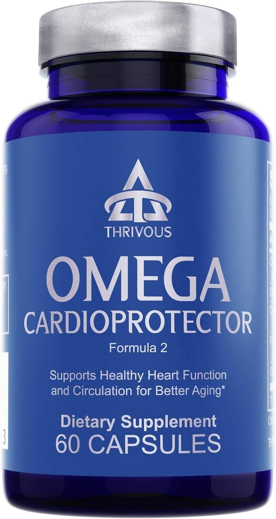 Θρίβος Omega Cardioprotector – Προηγμένο συμπλήρωμα υποστήριξης καρδιάς & κυκλοφορίας με AvailOm Omega-3, σκόρδο, Gotu Kola, Oligopin Pine Bark – 60 κάψουλες Vegan