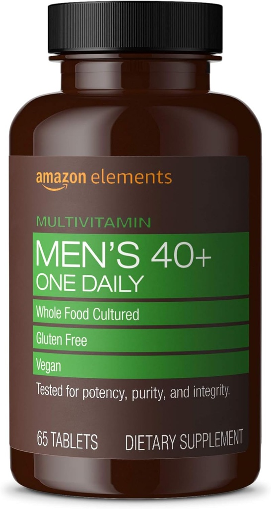 Elements Men's 40+ One Daily Multivitamin, Vegan, 65 Tablet, 2 aylık tedarik (Pazarlama değişebilir)