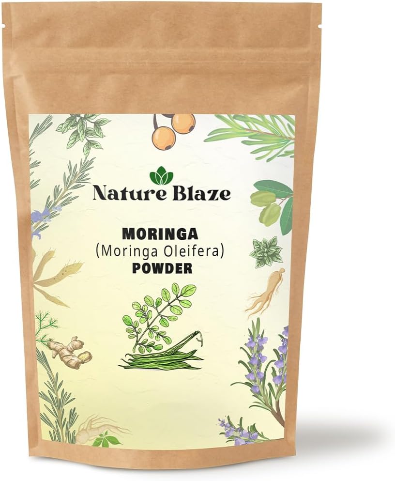 Moringa σκόνη Moringa Leaf σκόνη, χωρίς γλουτένη, χωρίς πρόσθετα (Moringa 100gm (3.5 Oz)
